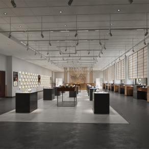 工业风茶具杯具展厅专卖店展示柜